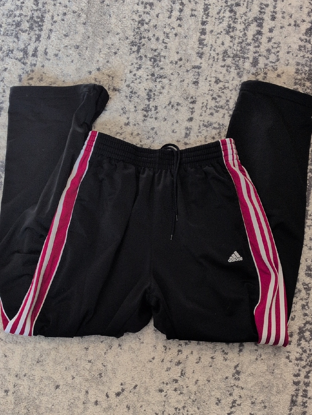 Adidas Black Joggers with Red Stripe Detail Men's  Large